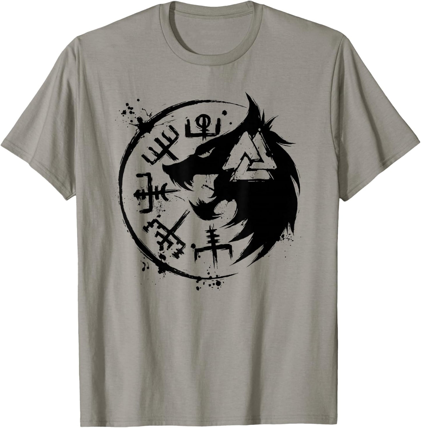 Fenrir Wolf Fenris-Wolf - Viking Vegvisir Valknut T-Shirt - T-Shirt | Sand