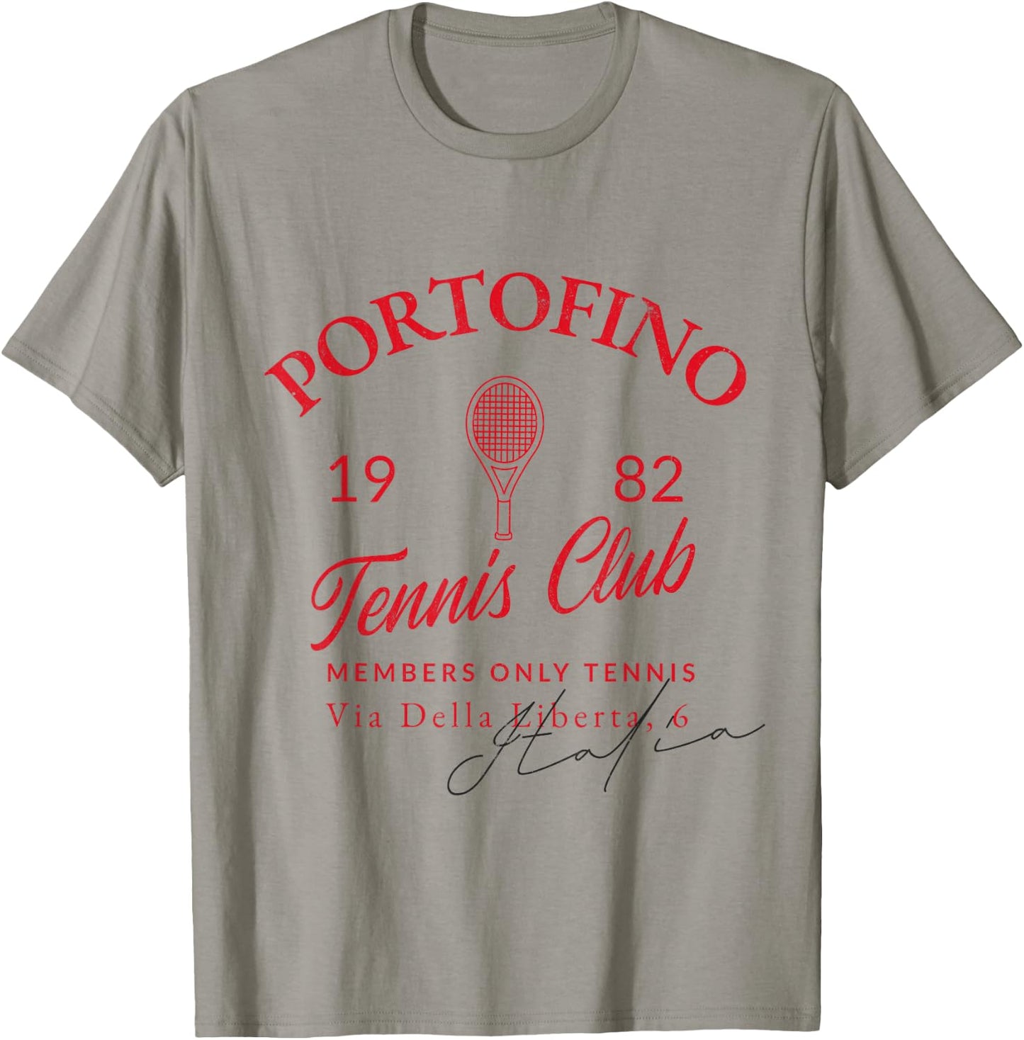 Portofino Tennis Club Italy Vintage Sport Aesthetic T-Shirt - T-Shirt | Sand