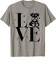 Cute I Love My Miniature Schnauzer Dog Mom Dad T-Shirt - T-Shirt | Sand