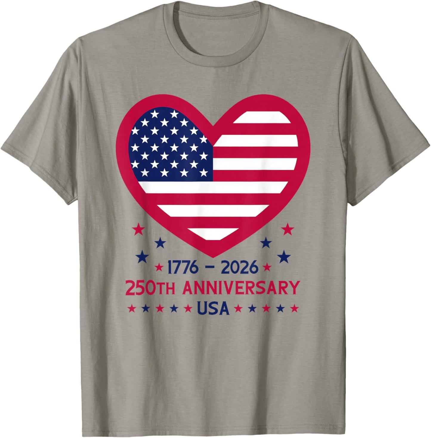 250th Anniversary USA American Flag Heart 250 Years America T-Shirt - T-Shirt | Sand