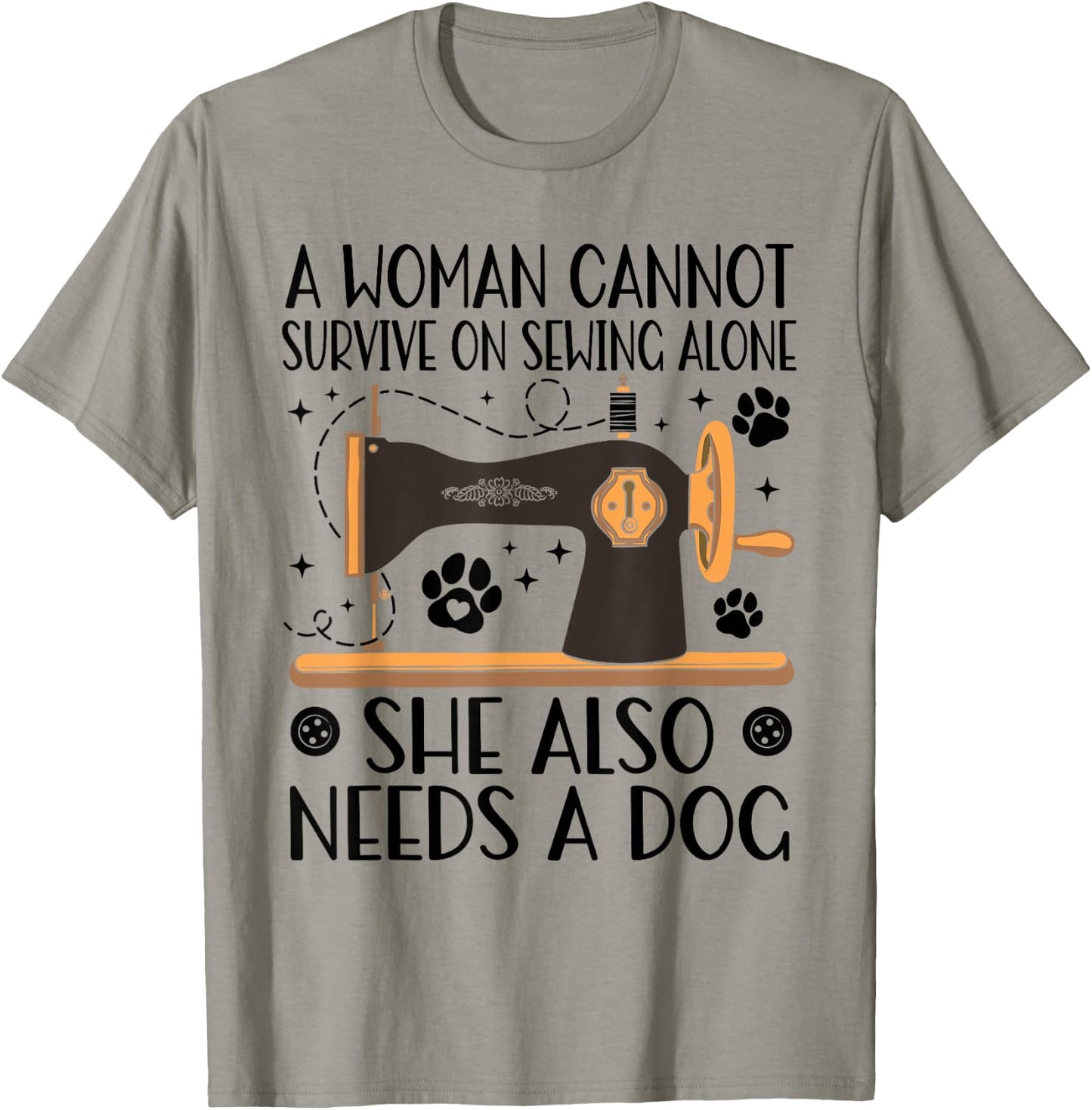 Funny Sewing Dog Lover Quilting Fabric Tailor Sewer Quilter Women Kids T-Shirt - T-Shirt | Sand