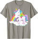 Pink Rainbow Unicorn Baby Dancing on Fluffy Clouds T-Shirt - T-Shirt | Sand