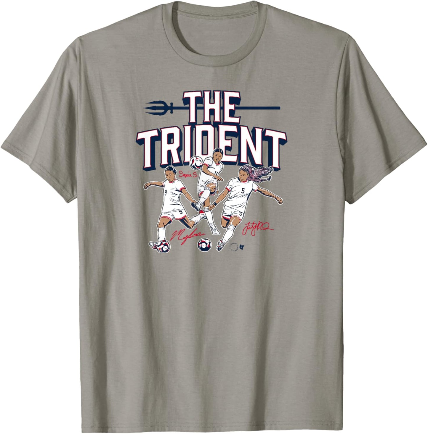 Swanson, Rodman, & Smith - The Trident - USA Women's Soccer T-Shirt - T-Shirt | Sand