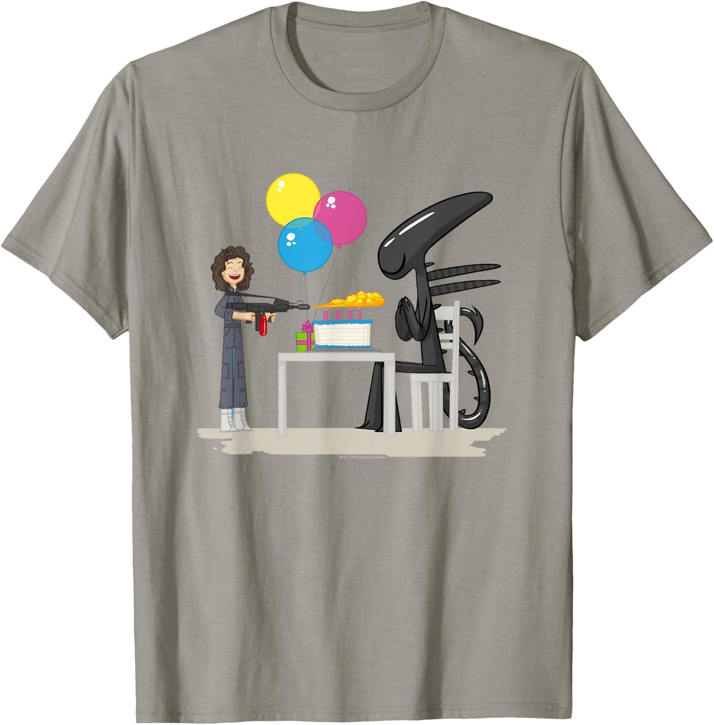 Aliens Happy Birthday Xen Cute Animated Big Chest Logo T-Shirt - T-Shirt | Sand