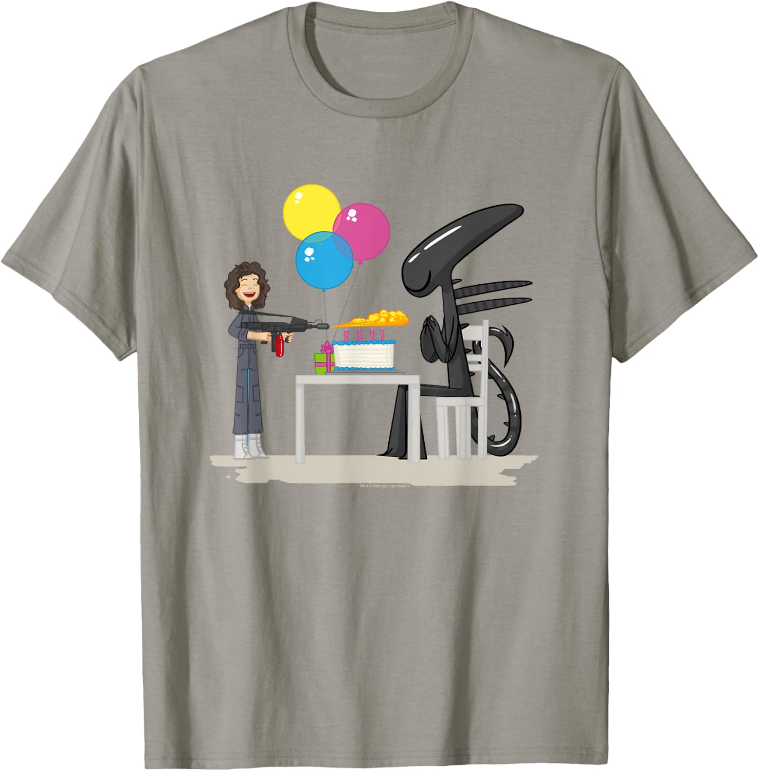 Aliens Happy Birthday Xen Cute Animated Big Chest Logo T-Shirt - T-Shirt | Sand
