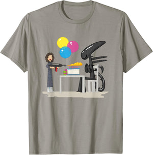 Aliens Happy Birthday Xen Cute Animated Big Chest Logo T-Shirt - T-Shirt | Sand