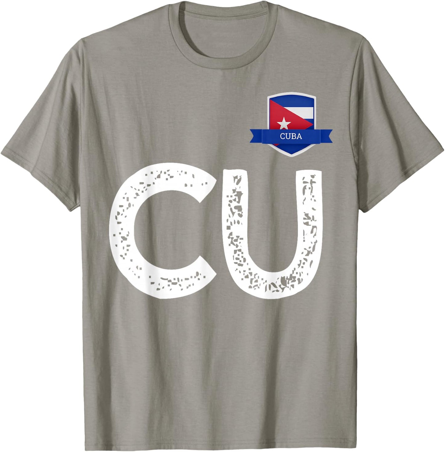 Cuba Human-Flag Letter C and U Cuban T-Shirt - T-Shirt | Sand
