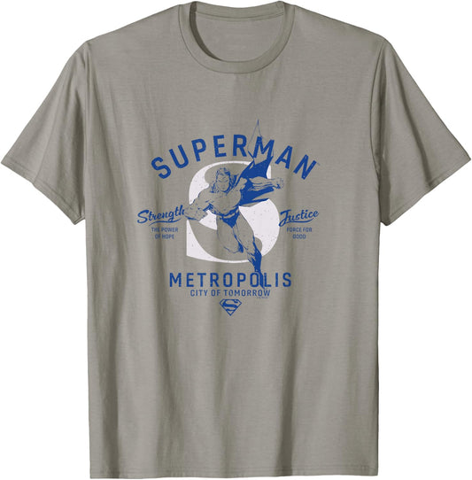 DC Comics Superman Metropolis City Of Tomorrow Vintage Logo T-Shirt - T-Shirt | Sand