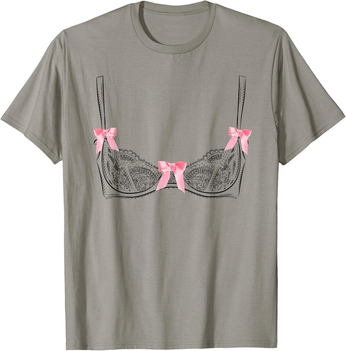 Graphic Lingerie Bra T-Shirt - T-Shirt | Sand