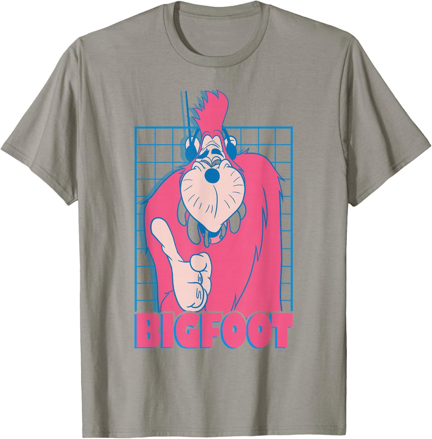 Disney A Goofy Movie Retro Vintage Neon Bigfoot Grid T-Shirt - T-Shirt | Sand