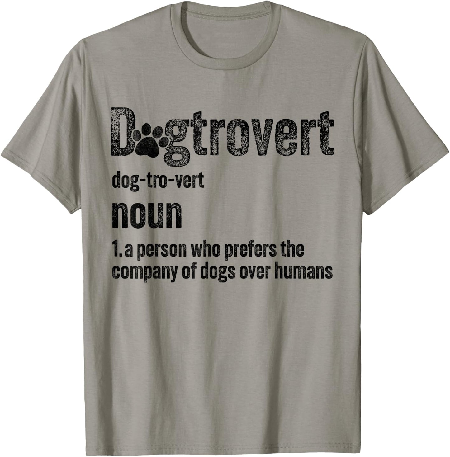 Dogtrovert Definition Funny Vintage Dog Lover Women Men Kids T-Shirt - T-Shirt | Sand