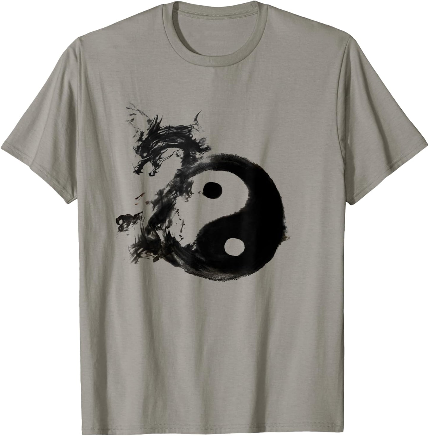 Tai Chi Flow Water Ink Chi Yin Yang Dragon Lunar New Year T-Shirt - T-Shirt | Sand
