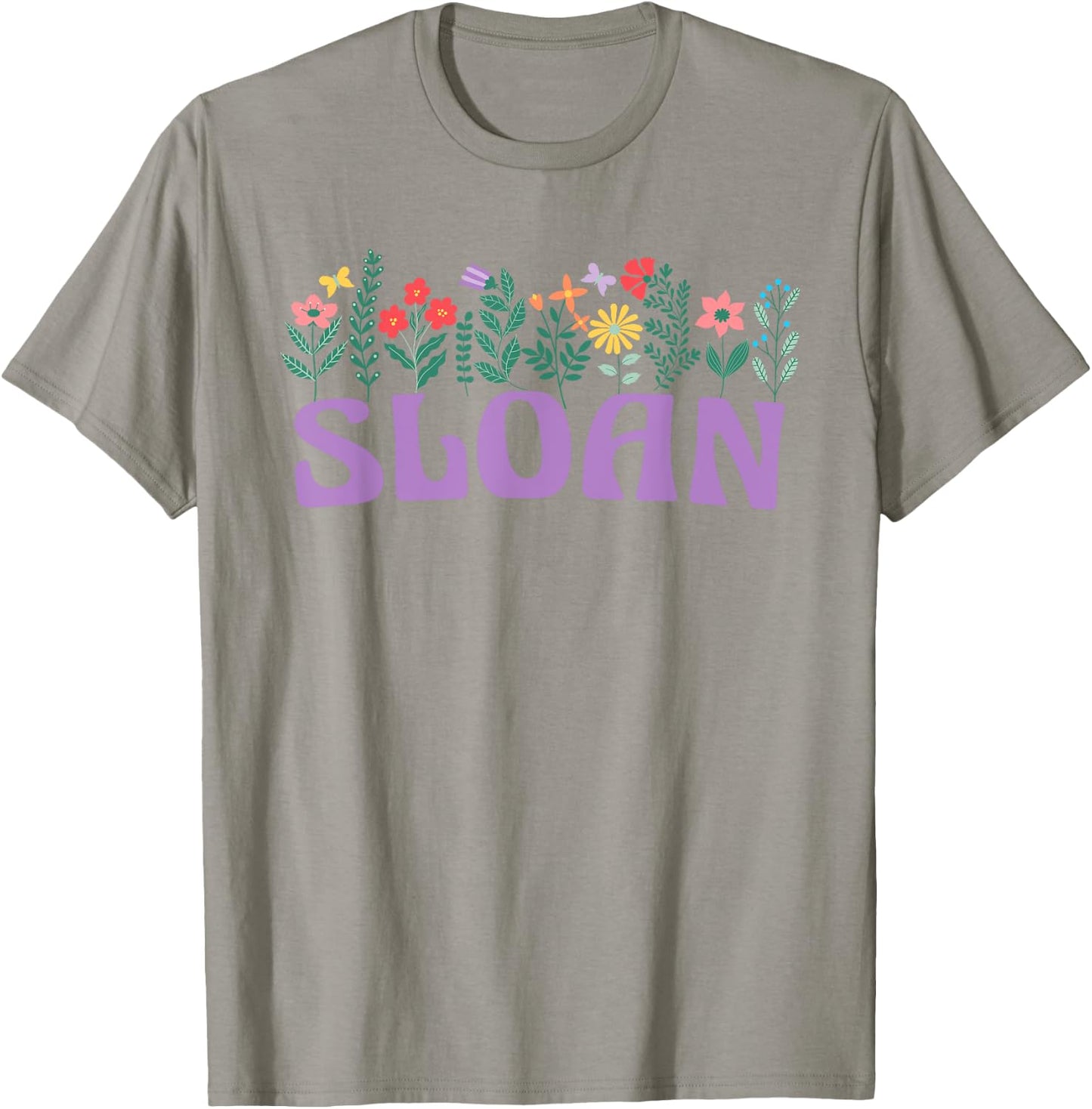 Wildflower Floral Sloan First Name Mother's Day Women T-Shirt - T-Shirt | Sand
