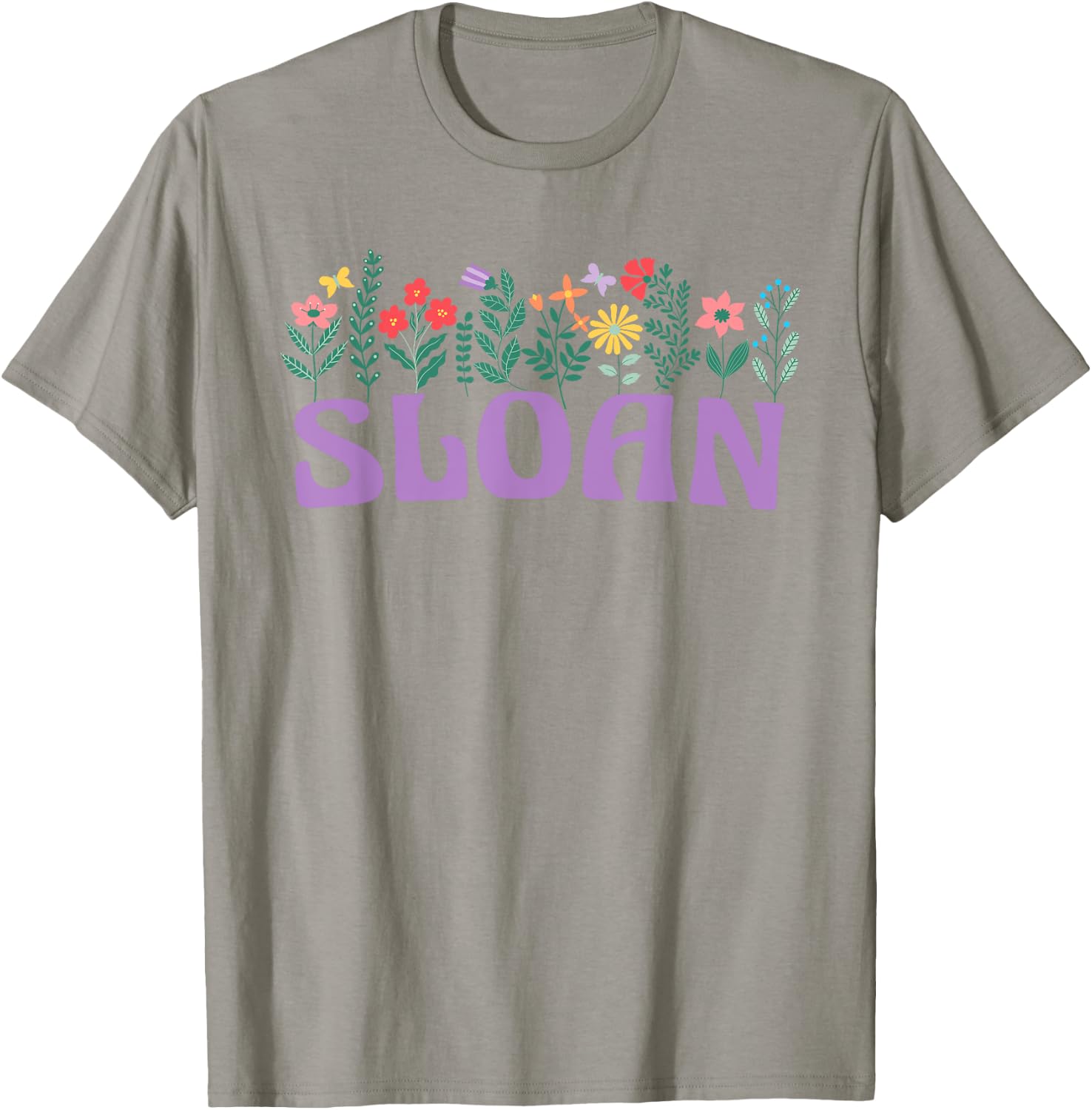 Wildflower Floral Sloan First Name Mother's Day Women T-Shirt - T-Shirt | Sand