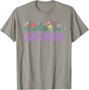Wildflower Floral Sloan First Name Mother's Day Women T-Shirt - T-Shirt | Sand