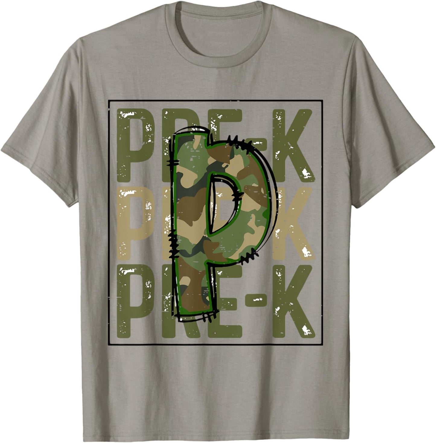 Cute Camo Pre K Back To School Funny Teacher Kid Preschool T-Shirt - T-Shirt | Sand
