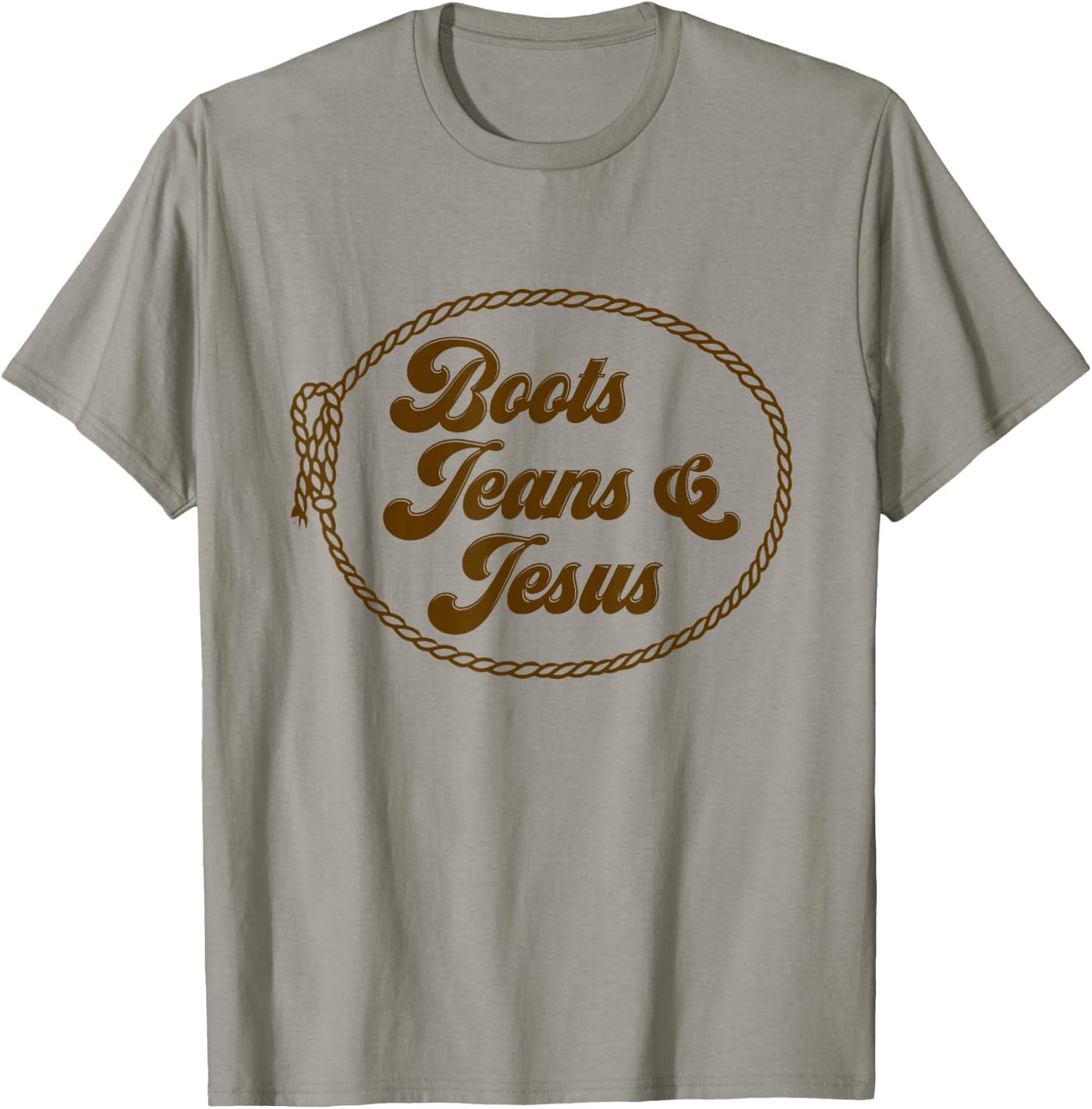Cute Boots Jeans And Jesus Cowgirl Christian Country Western T-Shirt - T-Shirt | Sand