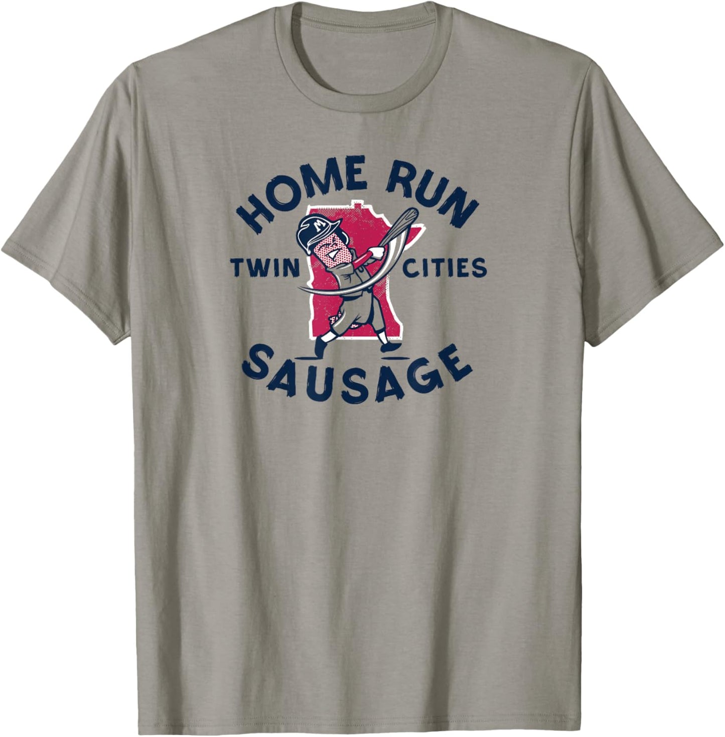 Home Run Sausage (Gray) - Minnesota Baseball T-Shirt - T-Shirt | Sand