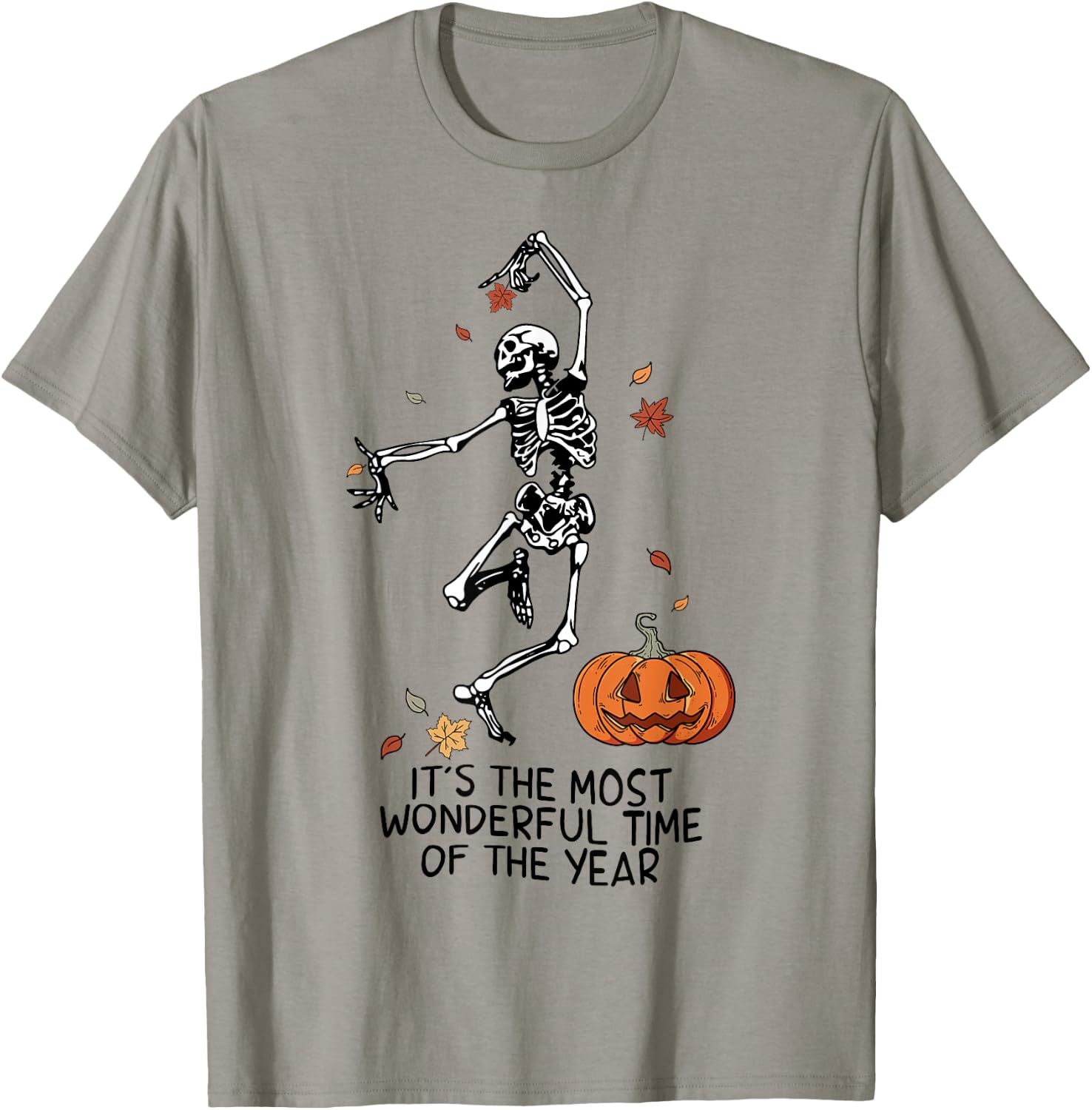 It's The Most Wonderful Time Of The Year Skeleton Halloween T-Shirt - T-Shirt | Sand