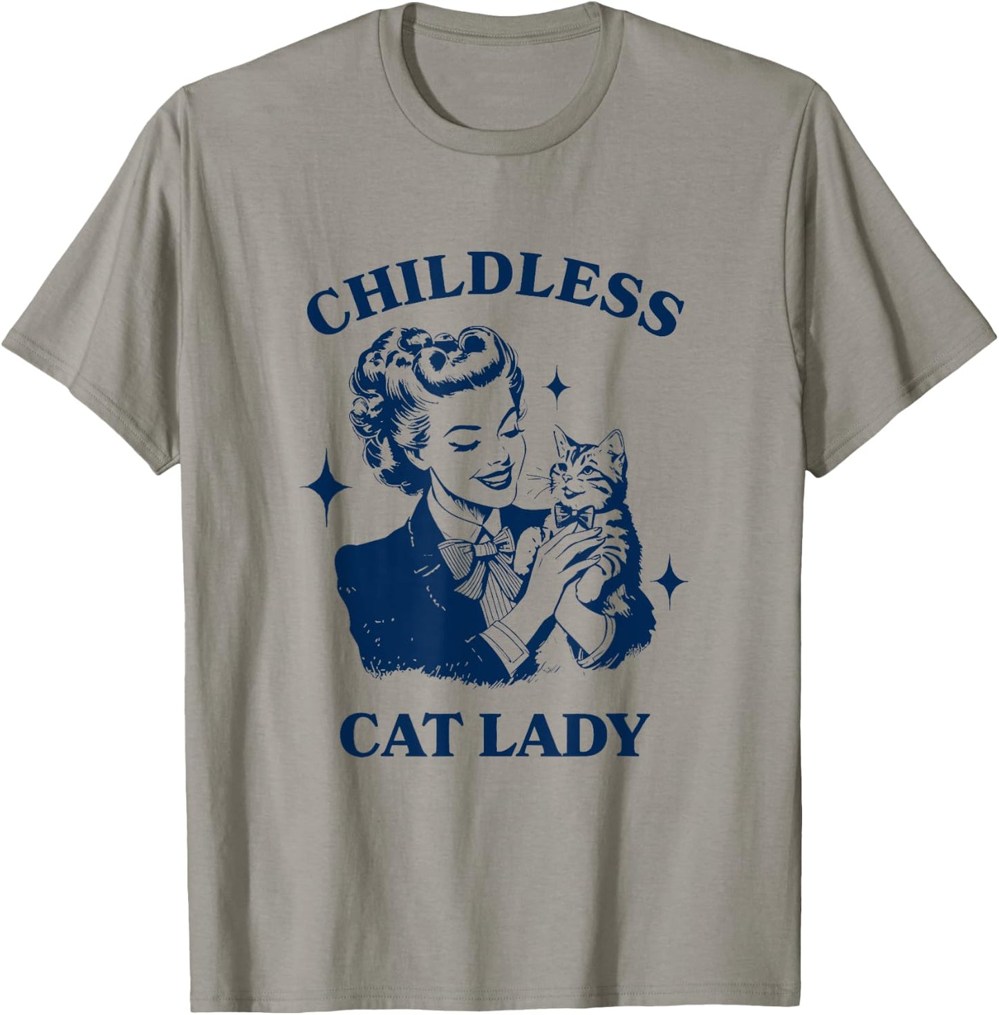 Childless Cat Lady Cat Lovers Apparel T-Shirt - T-Shirt | Sand