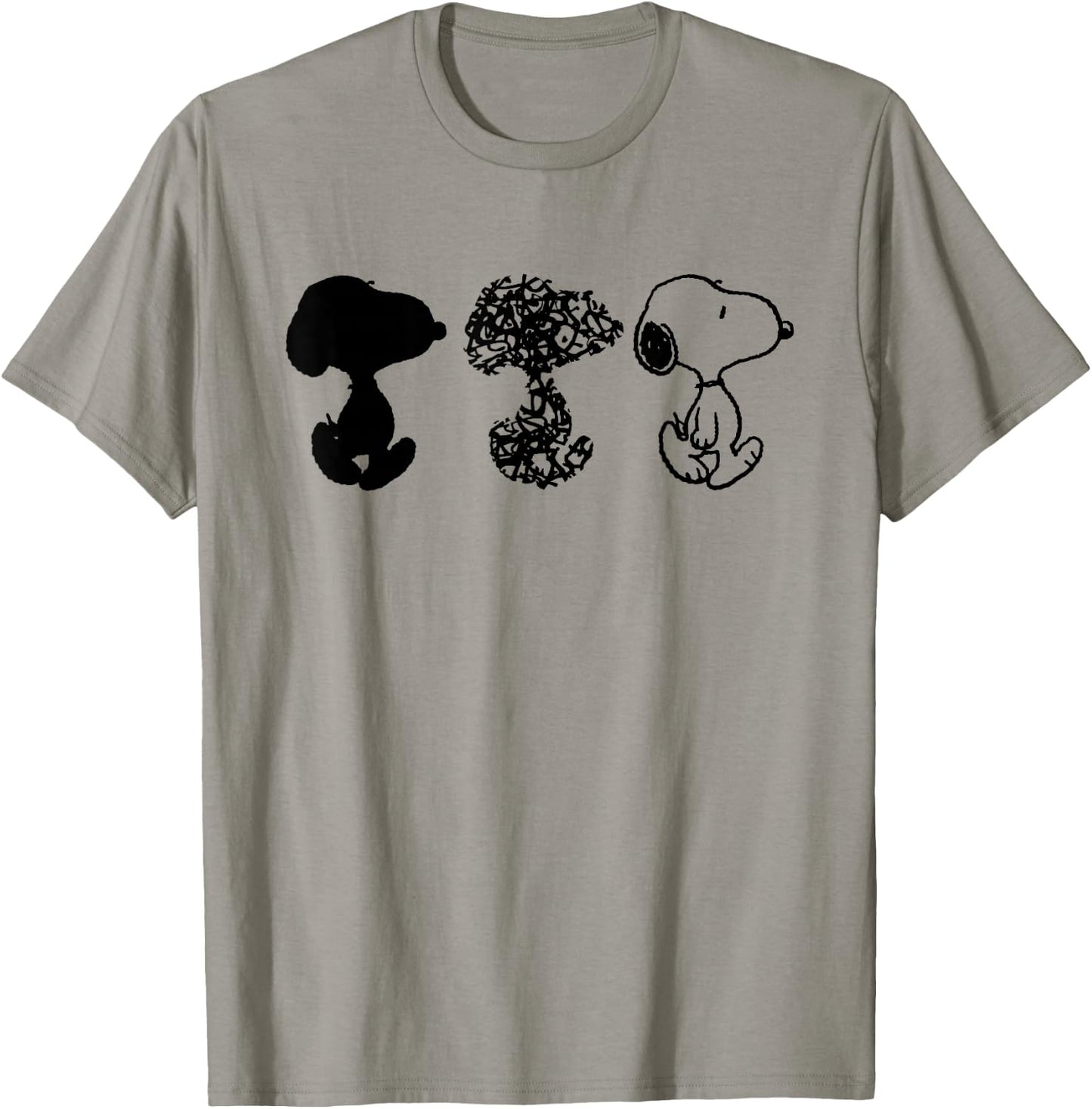 Peanuts Snoopy Black And White Trio T-Shirt - T-Shirt | Sand