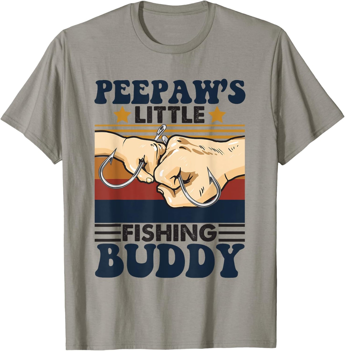 Peepaw's Little Fishing Buddy Funny Fishing Partner T-Shirt - T-Shirt | Sand