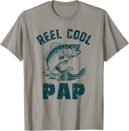 Reel Cool Pap Fishing Grandpa Vintage Style T-Shirt - T-Shirt | Sand