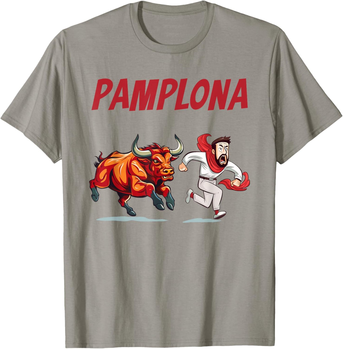 Parody Pamplona Bull Running T-Shirt - T-Shirt | Sand
