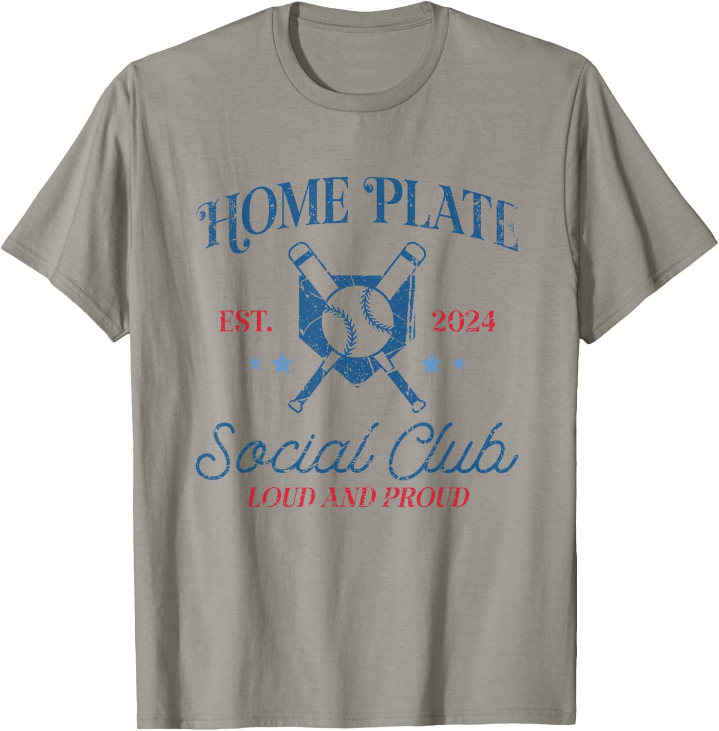 Vintage Baseball Home Plate Social Club T-Shirt - T-Shirt | Sand