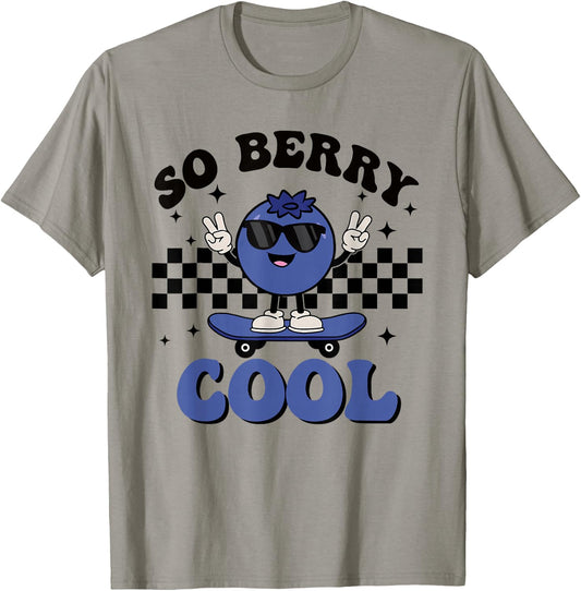 Groovy So Berry Cool Fruit Lover Blueberry Season For Kids T-Shirt - T-Shirt | Sand