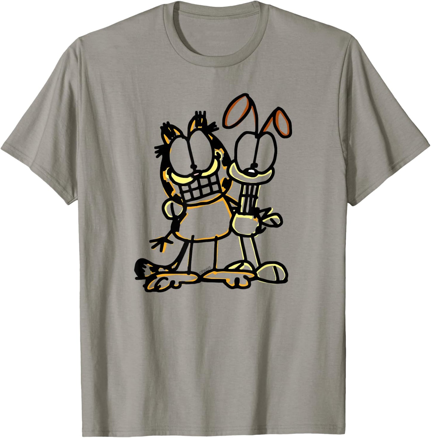 Garfield Sketch Garfiled and Odie Cartoon Cat and Dog T-Shirt - T-Shirt | Sand