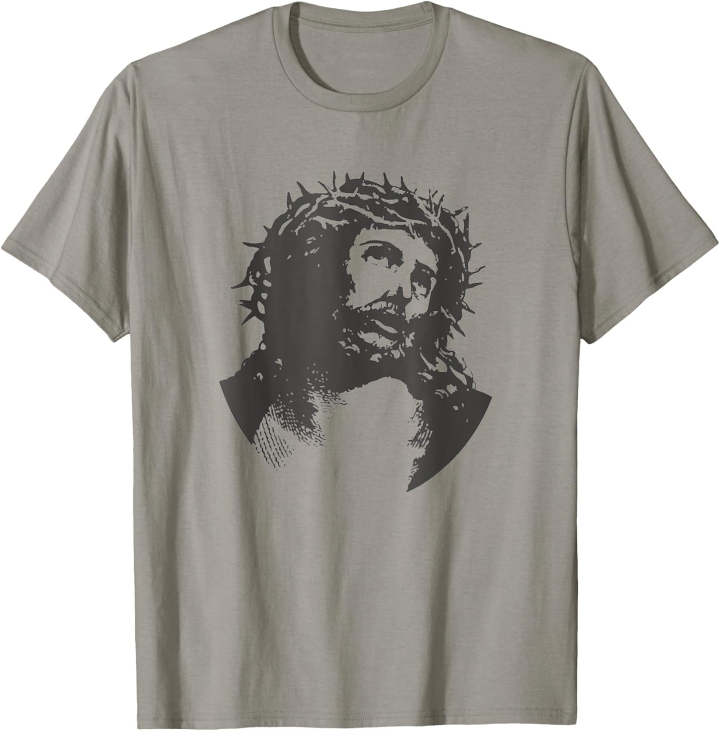 Face Of Jesus Christ Crown Of Thorns Catholic Faith T-Shirt - T-Shirt | Sand