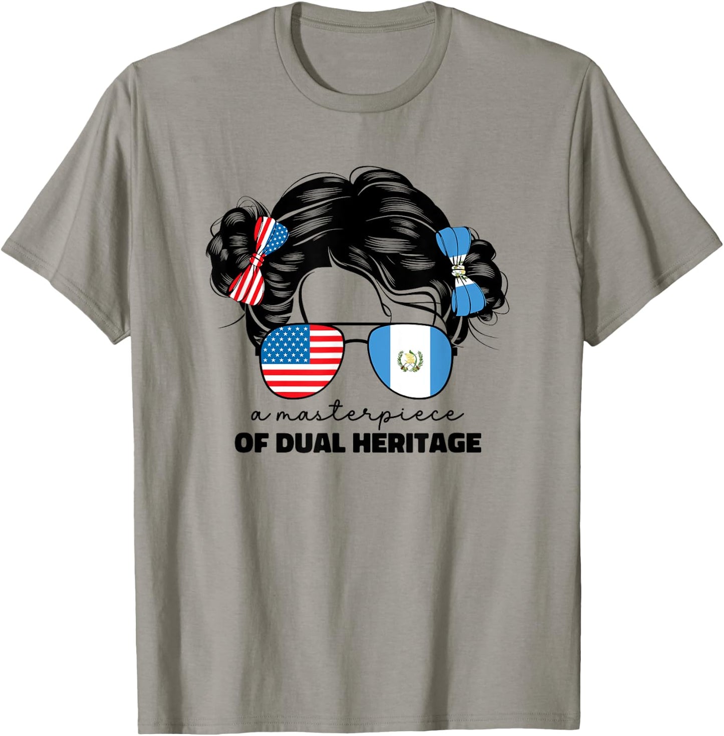Half Guatemalan And American Guatemala Usa Flag Kids Girls T-Shirt - T-Shirt | Sand