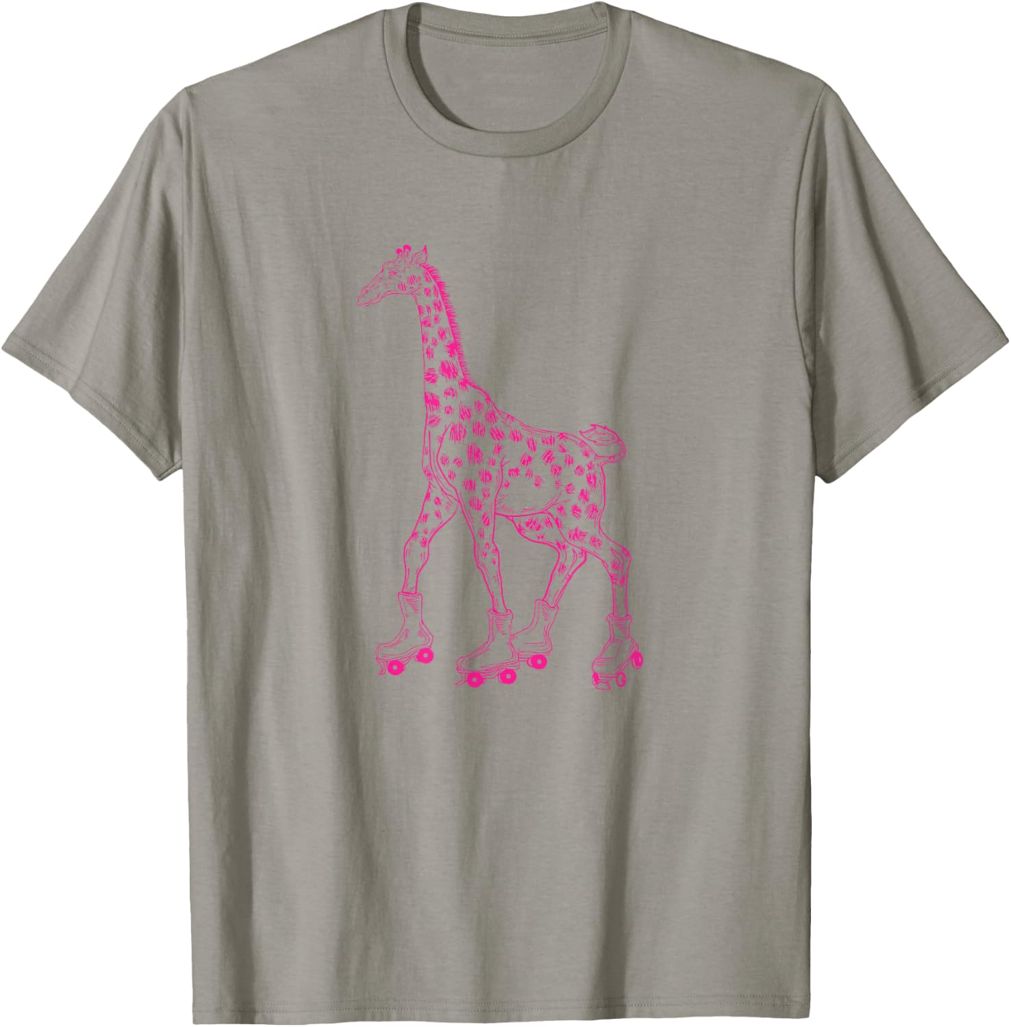 Giraffe Skating Roller Skates Derby Skater Funny Skate T-Shirt - T-Shirt | Sand