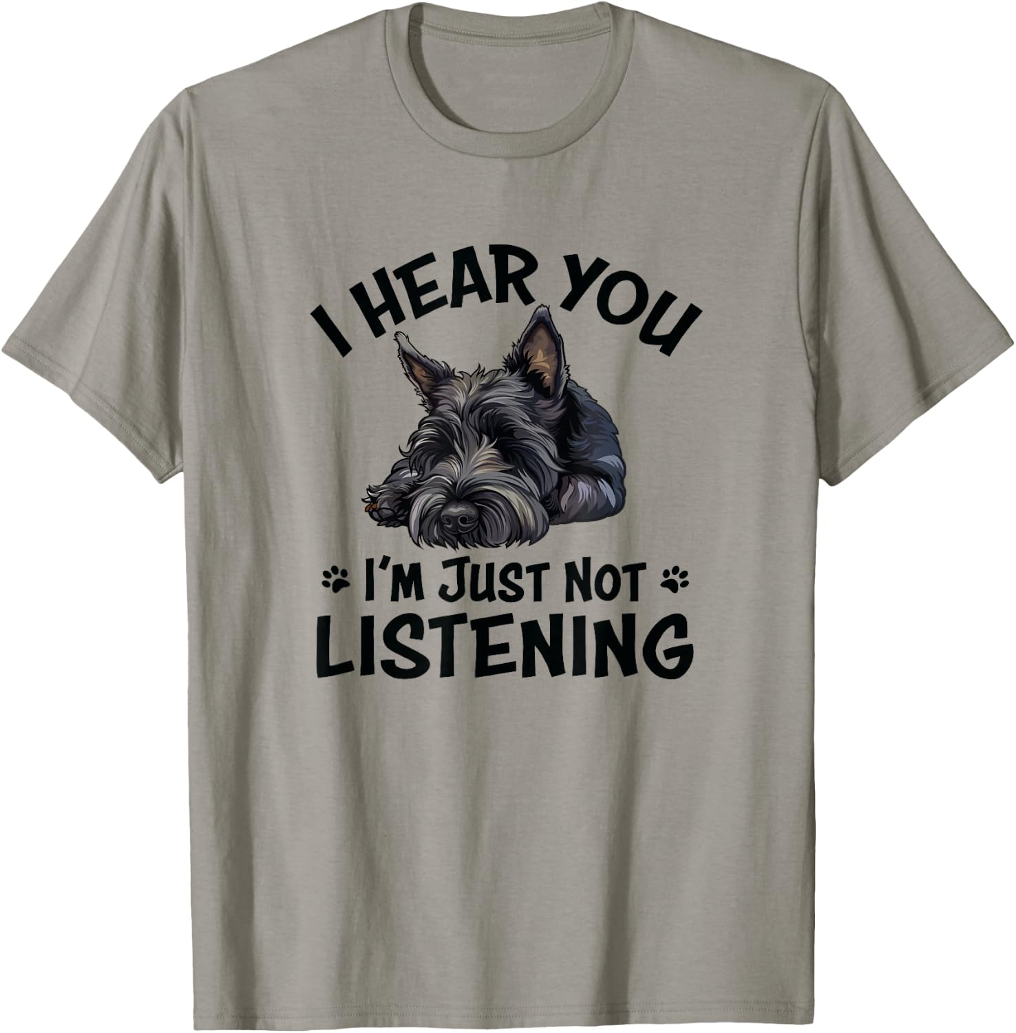 Cute Hear You Listening Scottish Terrier Lover T-Shirt - T-Shirt | Sand