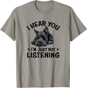 Cute Hear You Listening Scottish Terrier Lover T-Shirt - T-Shirt | Sand