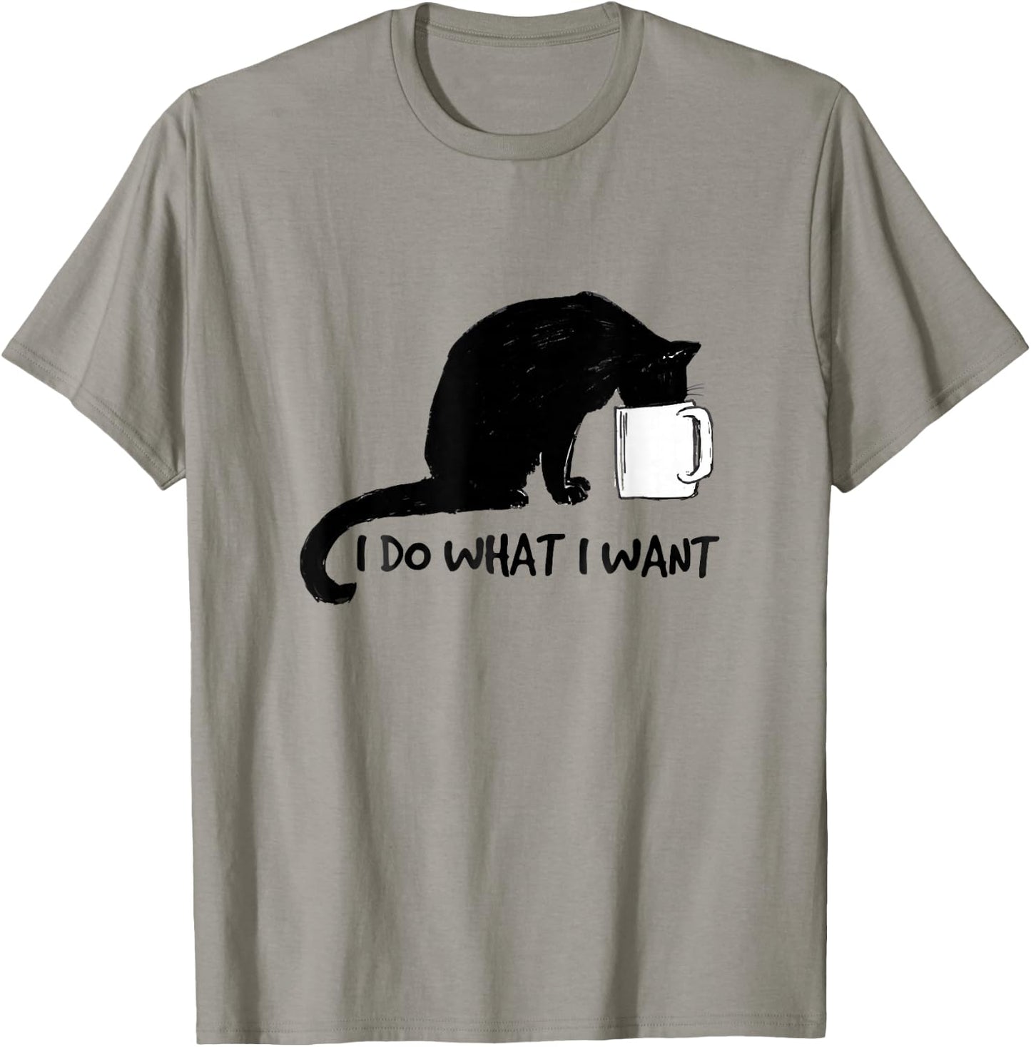 Black Cat Do What I Want Red Cup Funny My Cat T-Shirt - T-Shirt | Sand