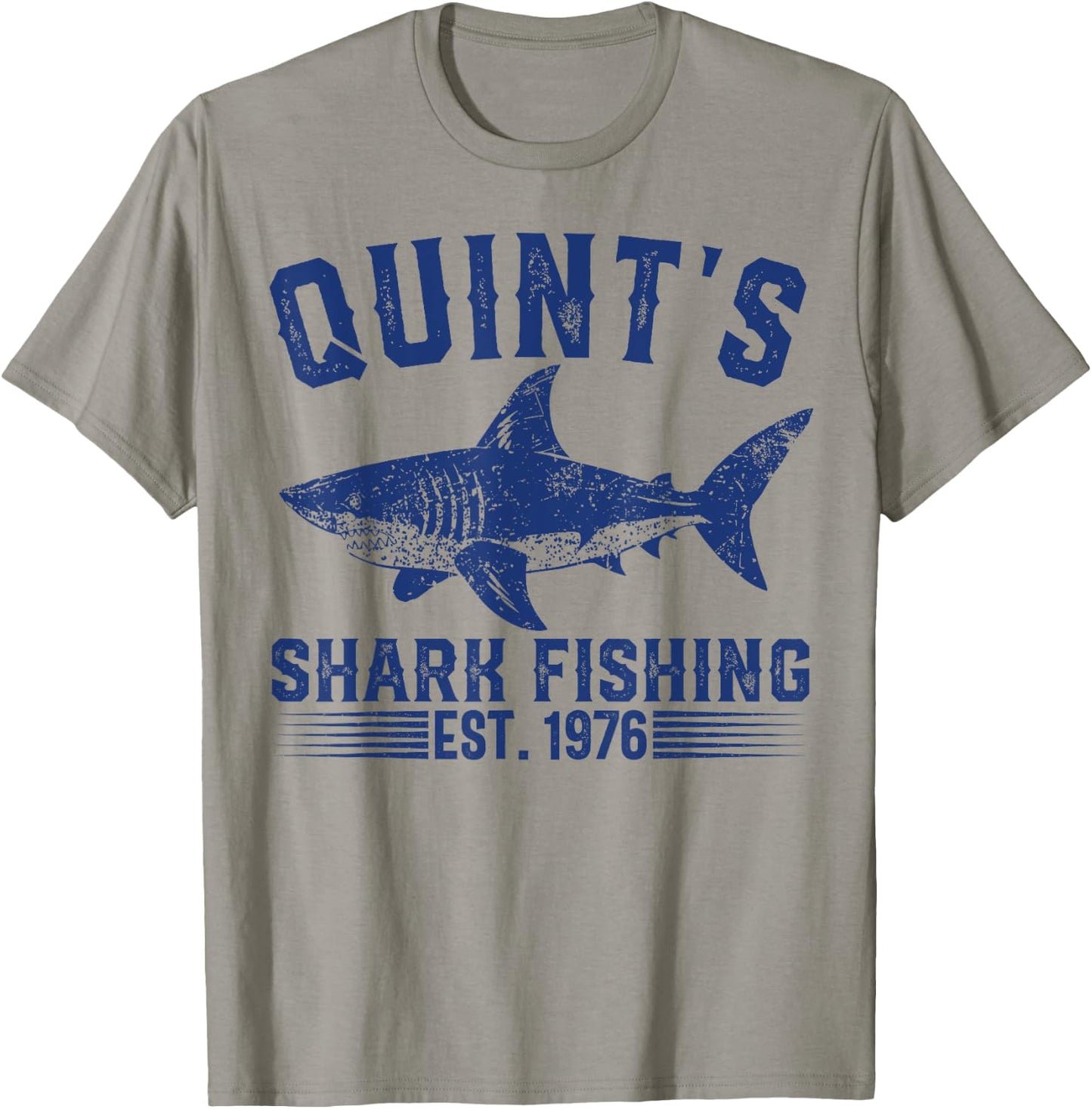 Vintage Quint's Shark Fishing 1976 Retro Fisher Birthday T-Shirt - T-Shirt | Sand