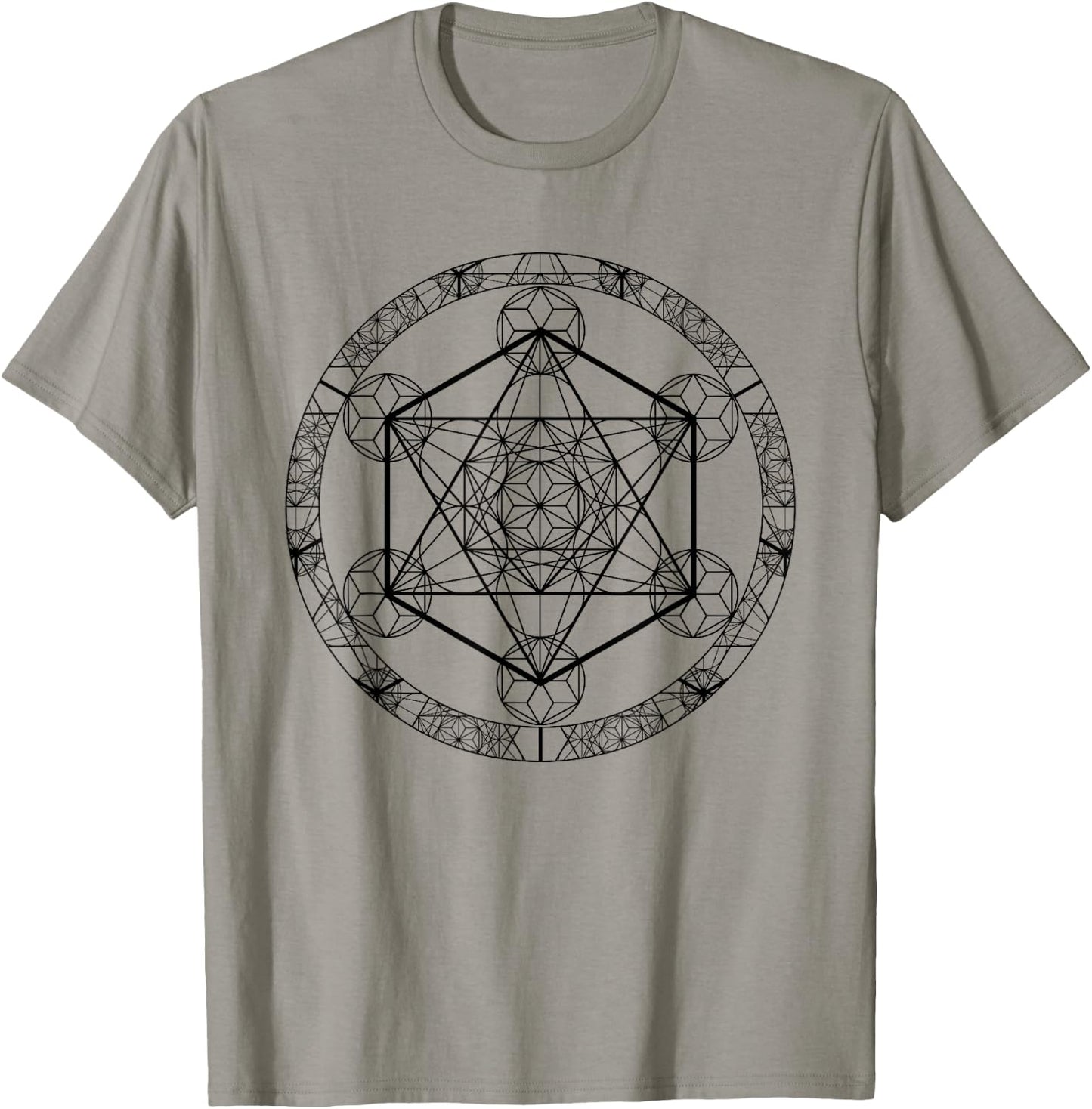 Metatron's Cube Matatron Esoteric Sacred Geometry T-Shirt - T-Shirt | Sand