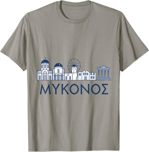Mykonos Greek Island Greece Souvenir Scenic Scenery Hellas T-Shirt - T-Shirt | Sand