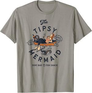 The Tipsy Mermaid Funny Whiskey Drinking Party Tattoo Pinup T-Shirt - T-Shirt | Sand