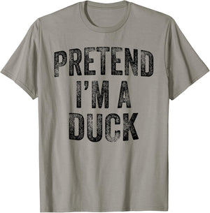 Pretend I'm A Duck Family Lazy Easy Halloween Party Costume T-Shirt - T-Shirt | Sand