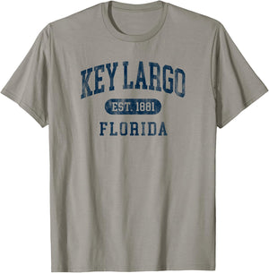 Vintage Key Largo Florida Souvenir Est 1881 T-Shirt - T-Shirt | Sand
