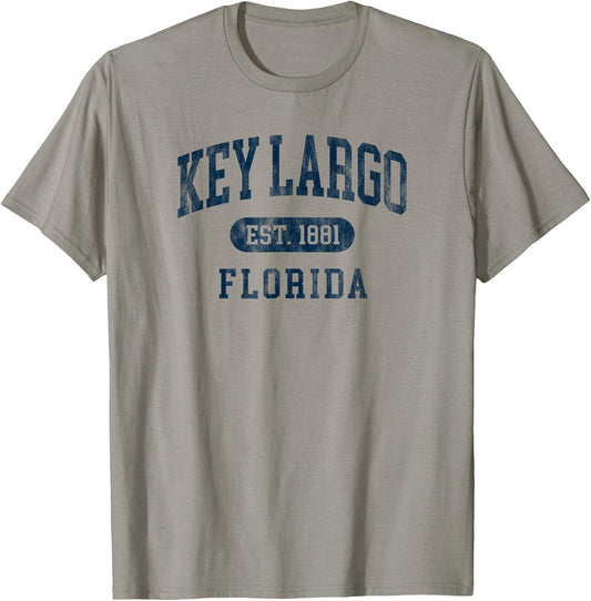 Vintage Key Largo Florida Souvenir Est 1881 T-Shirt - T-Shirt | Sand