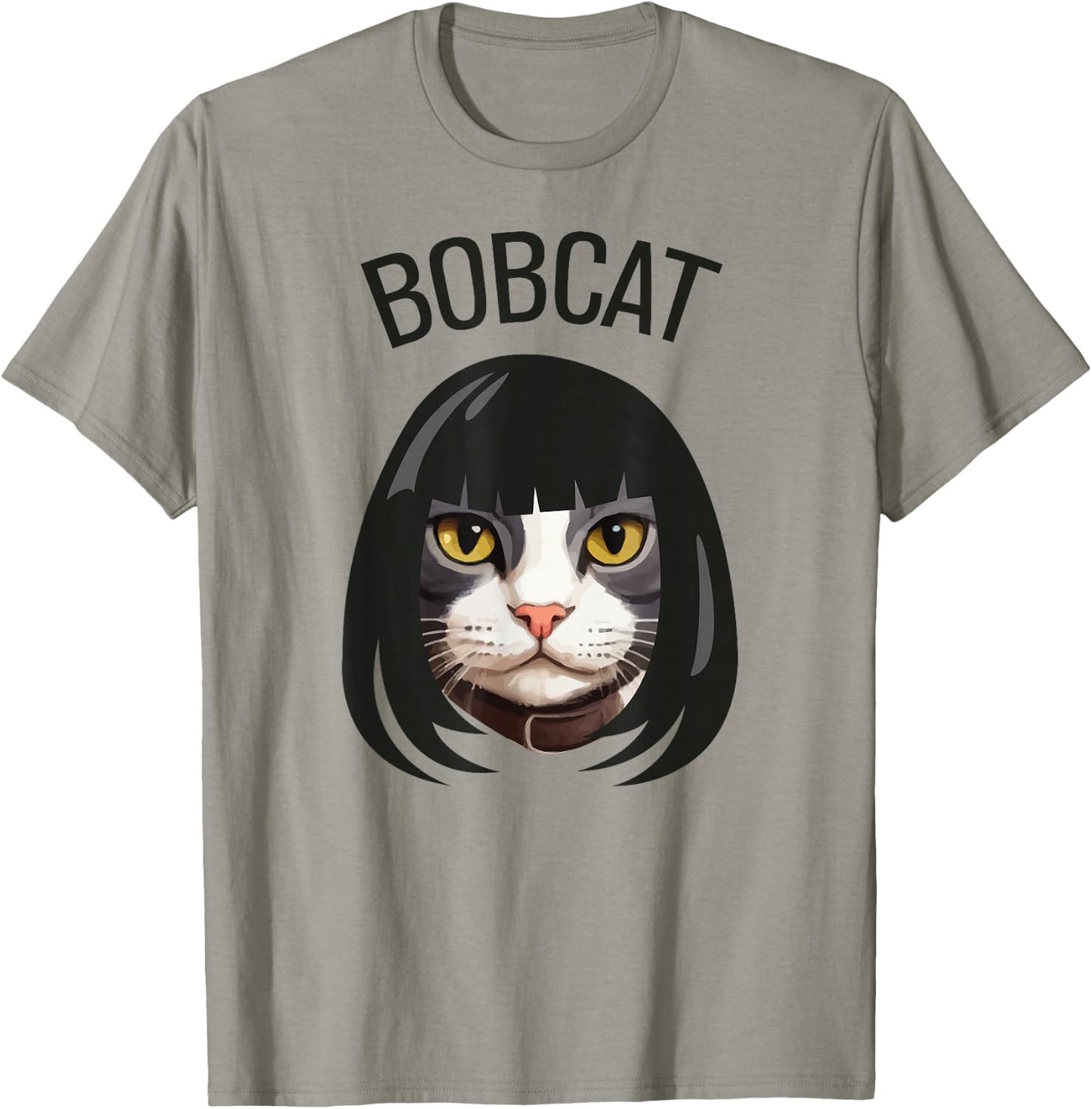 Bobcat funny cat bob haircut trending comedy cat graphic T-Shirt - T-Shirt | Sand
