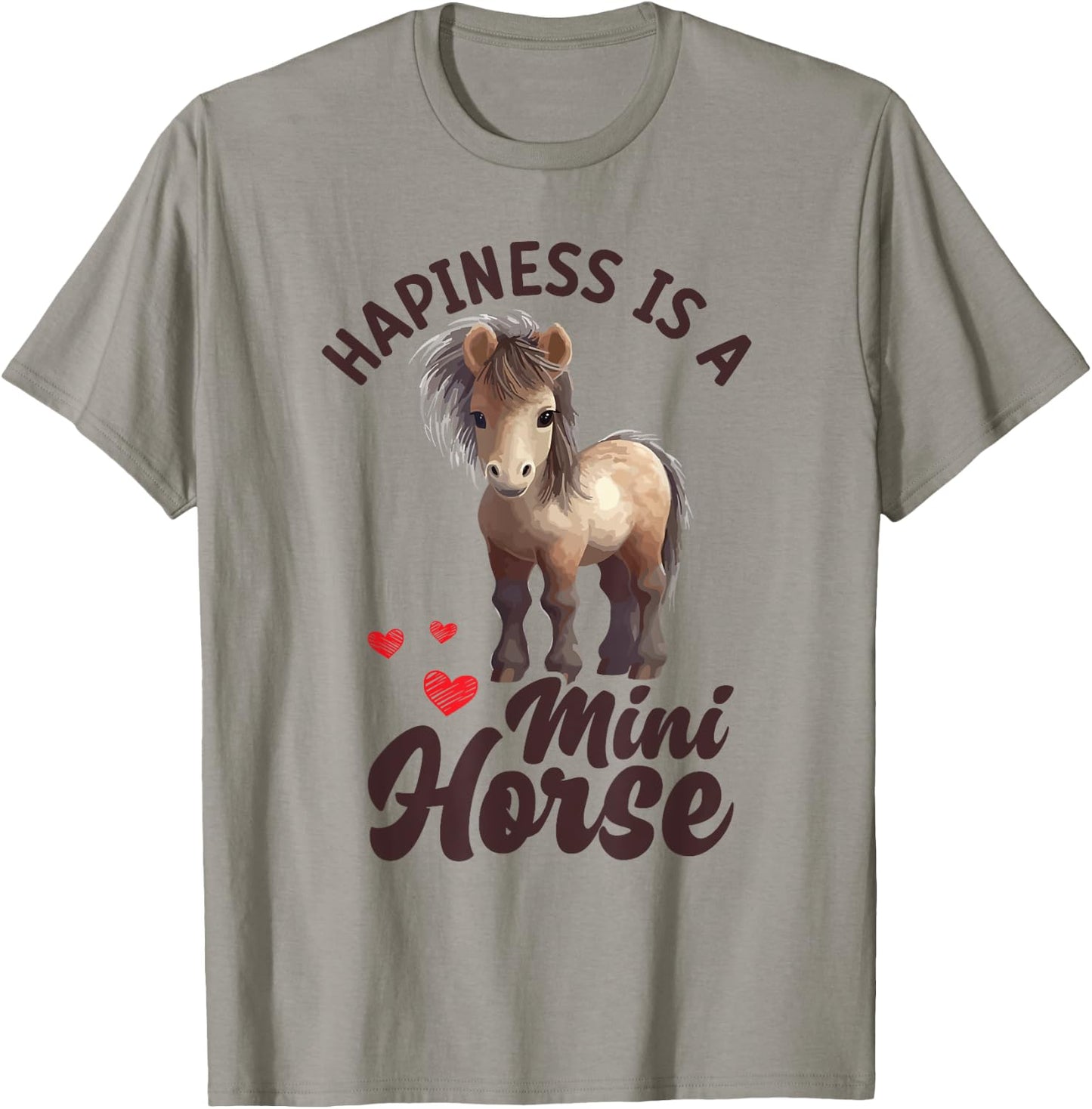 Miniature Horse Mini Horse Pet Tiny Horse Lover Pony T-Shirt - T-Shirt | Sand