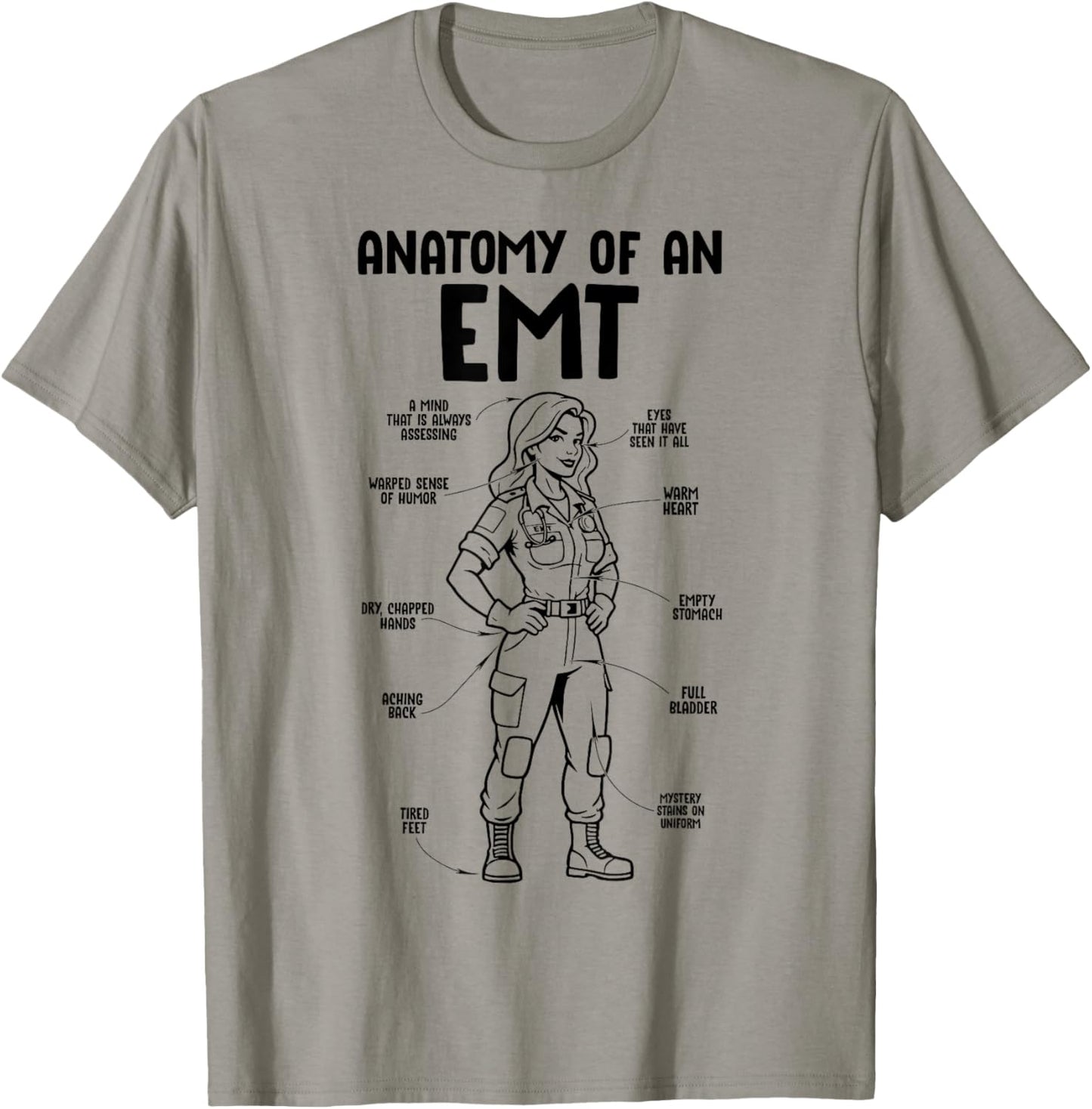 EMT Anatomy Funny EMT Girls T-Shirt - T-Shirt | Sand