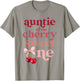 Auntie of the Cherry Sweet One Coquette First Birthday 1st T-Shirt - T-Shirt | Sand