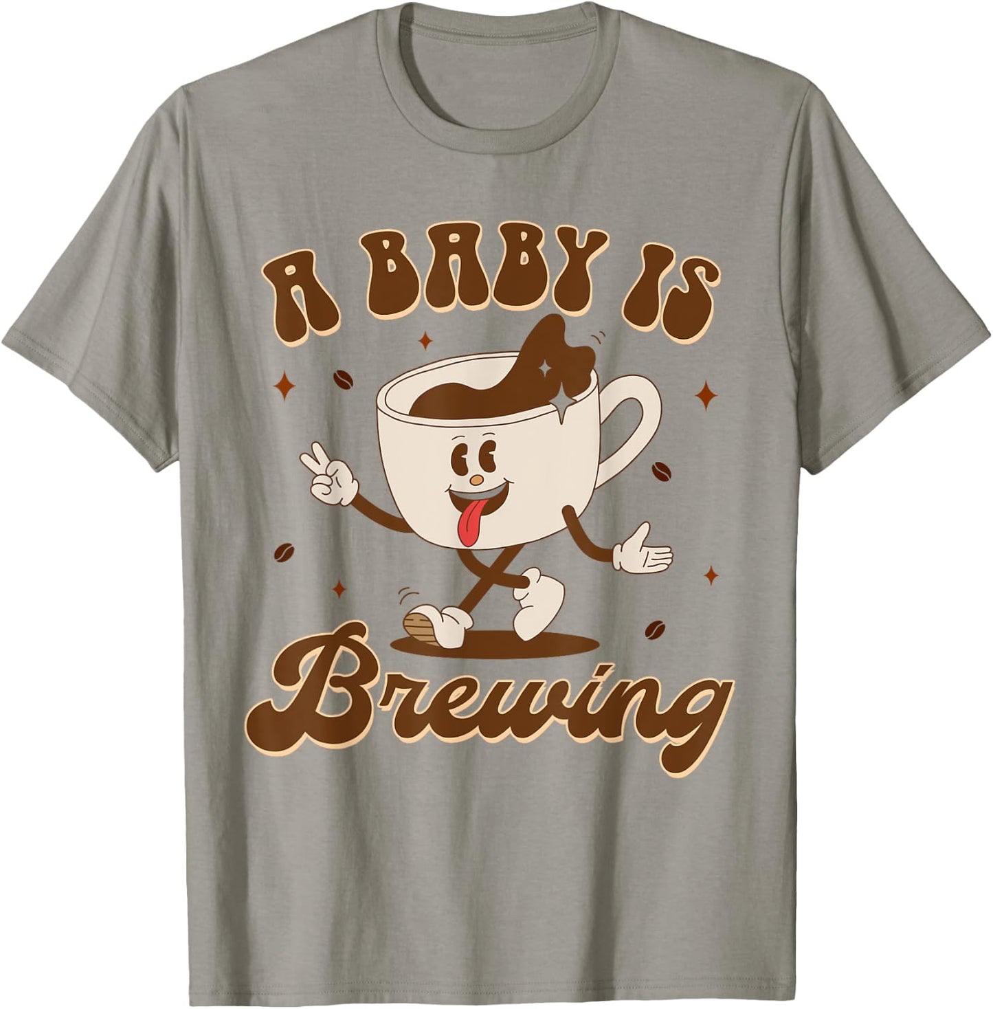 Pregnancy Announcement Mommy To Be Coffee A Baby Is Brewing T-Shirt - T-Shirt | Sand