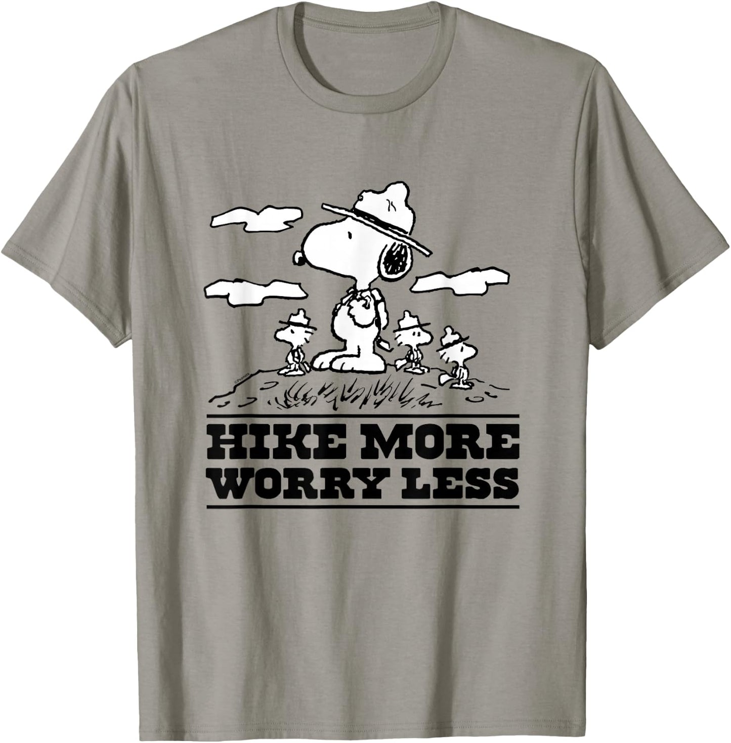 Peanuts - Snoopy & Woodstock Hike More Worry Less T-Shirt - T-Shirt | Sand